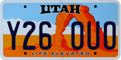 UT license plate Y260UO