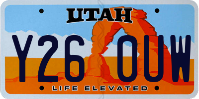 UT license plate Y260UW