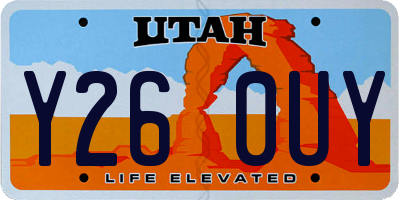 UT license plate Y260UY