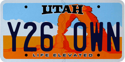 UT license plate Y260WN
