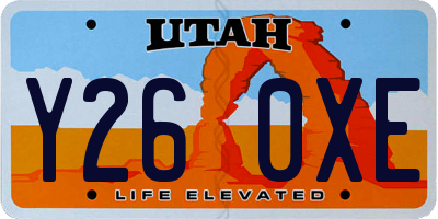 UT license plate Y260XE