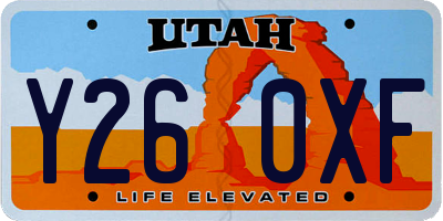 UT license plate Y260XF