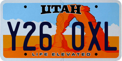 UT license plate Y260XL