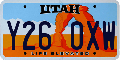 UT license plate Y260XW