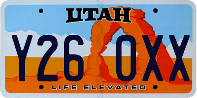 UT license plate Y260XX