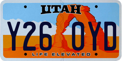 UT license plate Y260YD