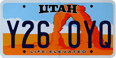 UT license plate Y260YQ