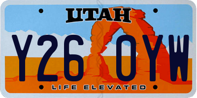 UT license plate Y260YW