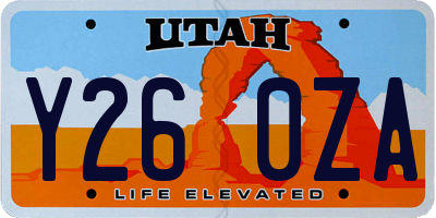 UT license plate Y260ZA