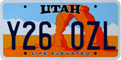 UT license plate Y260ZL