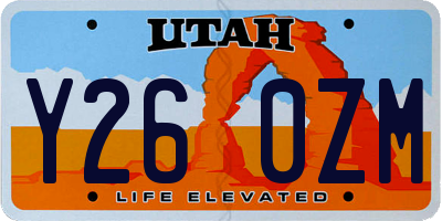 UT license plate Y260ZM