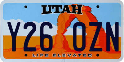 UT license plate Y260ZN