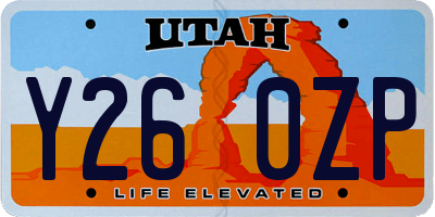 UT license plate Y260ZP