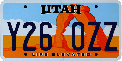 UT license plate Y260ZZ