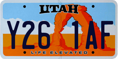 UT license plate Y261AF