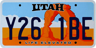 UT license plate Y261BE