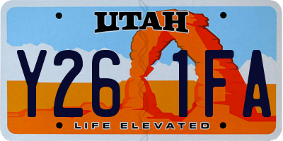UT license plate Y261FA