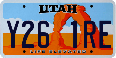 UT license plate Y261RE