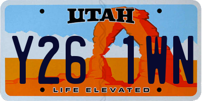 UT license plate Y261WN