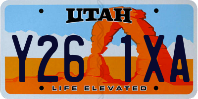UT license plate Y261XA