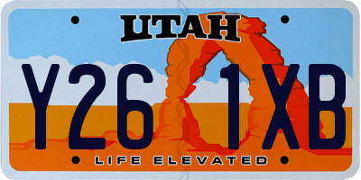 UT license plate Y261XB