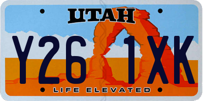 UT license plate Y261XK