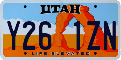 UT license plate Y261ZN
