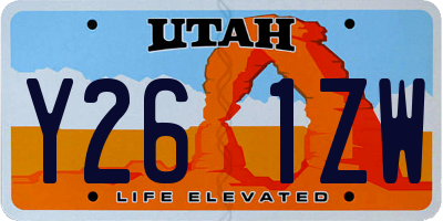 UT license plate Y261ZW