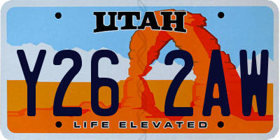UT license plate Y262AW