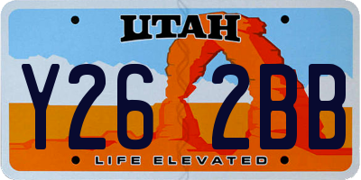 UT license plate Y262BB