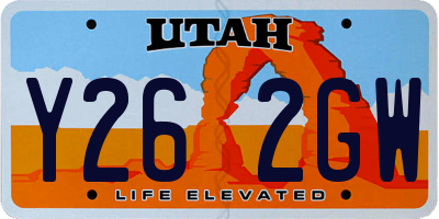 UT license plate Y262GW