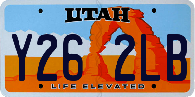 UT license plate Y262LB