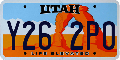 UT license plate Y262PO