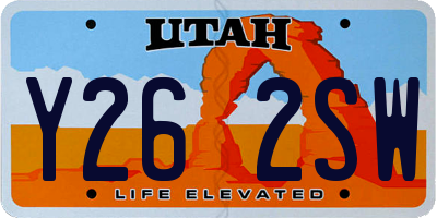 UT license plate Y262SW