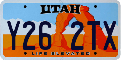 UT license plate Y262TX