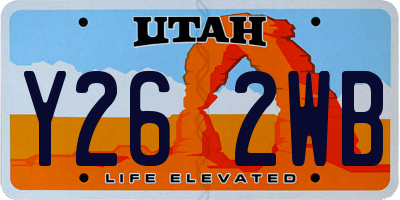 UT license plate Y262WB