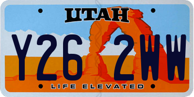 UT license plate Y262WW