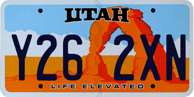 UT license plate Y262XN