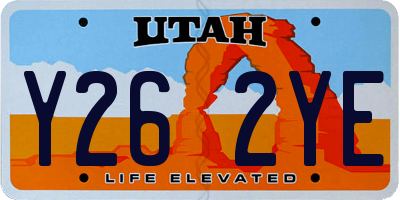 UT license plate Y262YE