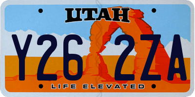 UT license plate Y262ZA
