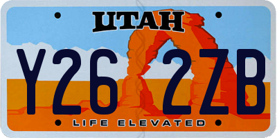 UT license plate Y262ZB