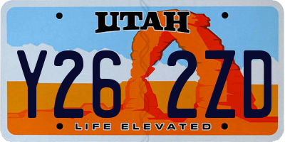 UT license plate Y262ZD