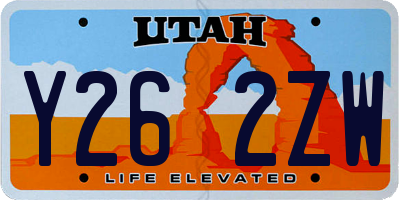 UT license plate Y262ZW