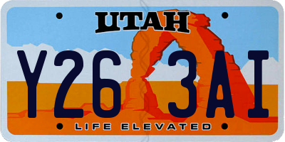UT license plate Y263AI