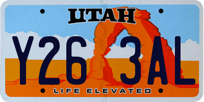 UT license plate Y263AL