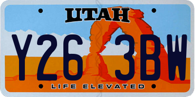 UT license plate Y263BW
