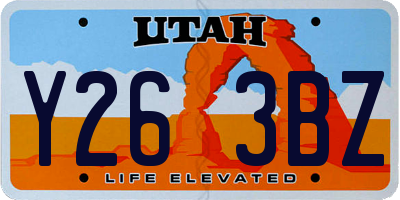 UT license plate Y263BZ