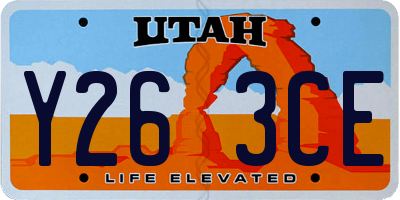 UT license plate Y263CE