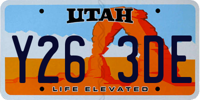 UT license plate Y263DE