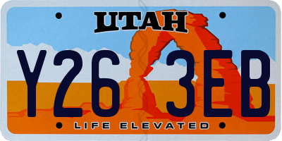 UT license plate Y263EB